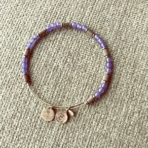 Alex and Ani Purple and Silver Beaded Bangle
